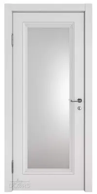 Scandi-1.2 Светло-серая эмаль со вставкой матового стекла Молочно-белая эмаль (RAL9010)