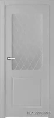 Кремона 2 со стеклом Эмаль светло-серый