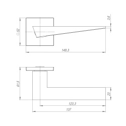 Ручка Ajax (Аякс) раздельная K.JS51.TRIO SSG-39 сатинированное золото