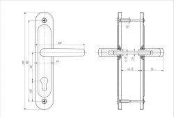 Ручка дверная Zenit (Зенит) на планке РФ1-68.02 серебро