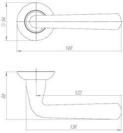 Ручка Ajax (Аякс) раздельная R.JR54.IND LAVORO BL-24 черный (белая коробка)