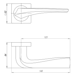 Ручка Punto (Пунто) раздельная K.QR52.METEOR (METEOR QR) GR/CP-23 графит/хром