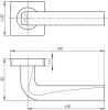 Ручка Armadillo (Армадилло) раздельная K.SQ52.KEA (KEA SQ001) CP-8 хром