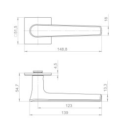 Ручка Armadillo (Армадилло) раздельная K.YM.VANILLA MWSC-33 итальянский тисненый