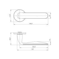 Ручка Punto (Пунто) раздельная R.ARC.R52.EXTRA BL-24 черный