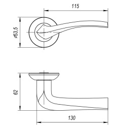Ручка Ajax (Аякс) раздельная R.JR54.GLORIA (GLORIA JR) ABG-6 зелёная бронза