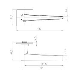 Ручка Armadillo (Армадилло) раздельная K.YM.GELATO MWSC-33 итальянский тисненый