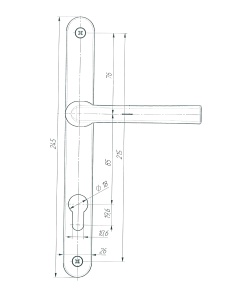 Ручка дверная Zenit (Зенит) на планке РФ1-85.25 (85 мм) белый
