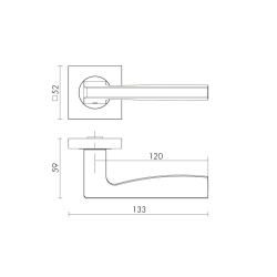 Ручка Fuaro (Фуаро) раздельная K.KM52.ROCK (ROCK KM) GR-23 графит