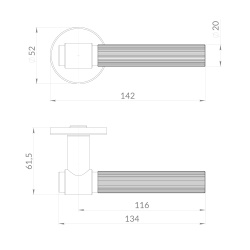 Ручка Punto (Пунто) раздельная R.EST.R52.SHELL CP-8 хром
