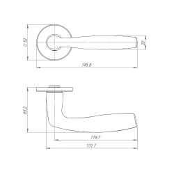Ручка Punto (Пунто) раздельная R.ARC.R52.FORTUNA BL-24 черный