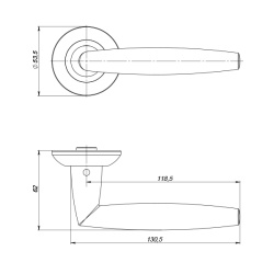 Ручка Punto (Пунто) раздельная R.ZR54.SUPREME (SUPREME ZR) SN/CP-3 матовый никель/хром
