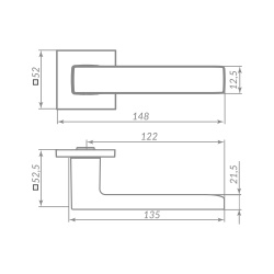 Ручка Punto (Пунто) раздельная K.ARC.Q52.TERRA BL-24 черный