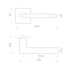 Ручка Punto (Пунто) раздельная K.EST.Q52.FAVORIT BL-24 черный