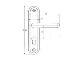 Ручка дверная Absolyute (Абсолют) на планке РФ1-55.08 (серебро)