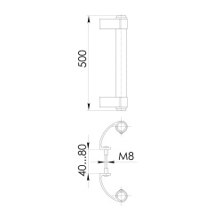 Ручка Punto (Пунто) дверная офисная PH31/500.02 500мм RAL9016 белый