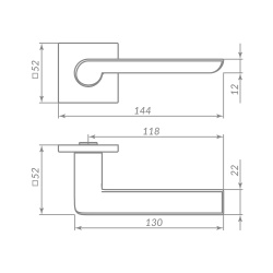 Ручка Punto (Пунто) раздельная K.ARC.Q52.STEP SSG-39 сатин.золото