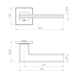 Ручка Fuaro (Фуаро) раздельная K.ZL52.HORIZON SSG-39 сатинированное золото