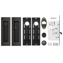 Защелка Armadillo (Армадилло) с ручками для раздвижных дверей SH.URB153.KIT011-BK (SH011 URB) BPVD-77 вороненый никель