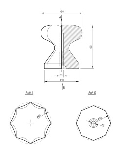 Ручка-кнопка veles (ВЕЛЕС) фигурная Карел. береза