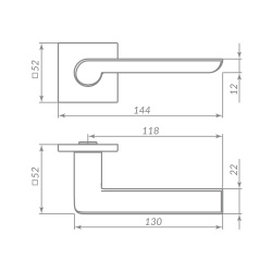 Ручка Punto (Пунто) раздельная K.ARC.Q52.STEP GR-23 графит