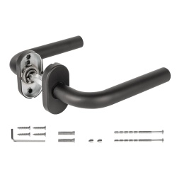 Ручка Fuaro (Фуаро) раздельная R.DSS201-0201P/19 INOX 201 BLACK (овальное основание)