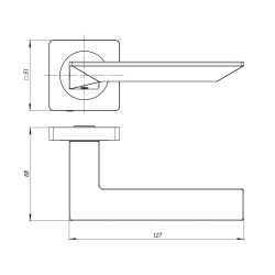 Ручка Ajax (Аякс) раздельная K.JK51.ULTRA (ULTRA JK) SSC-16 сатинированный хром