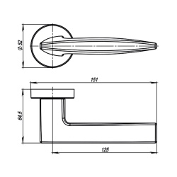 Ручка Armadillo (Армадилло) раздельная R.URB52.SQUID (SQUID URB9) GOLD-24 золото 24К