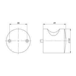 Ручка-кнопка Ajax (Аякс) CABIN PVC GREY серый (1 шт в пакете)