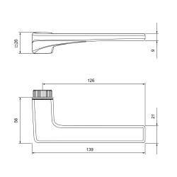 Ручка Punto (Пунто) раздельная K.EL.Q27.ELEN SSG-39 сатин.золото