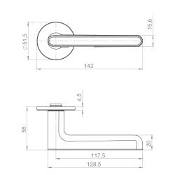 Ручка Armadillo (Армадилло) раздельная R.YM.CINNAMON MWSC-33 итальянский тисненый