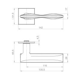 Ручка Armadillo (Армадилло) раздельная K.YM.BANOFFE AC-9 медь