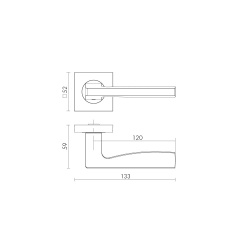 Ручка Fuaro (Фуаро) раздельная K.KM52.ROCK (ROCK KM) SSC-16 сатинированный хром