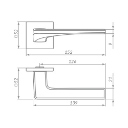 Ручка Punto (Пунто) раздельная K.ARC.Q52.ELEN SSG-39 сатин.золото