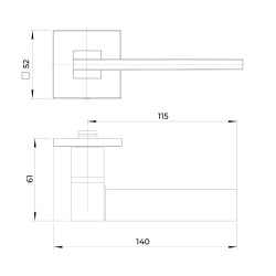 Ручка Ajax (Аякс) раздельная K.JS51.SENSA BL-24 черный