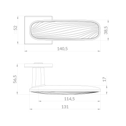 Ручка Punto (Пунто) раздельная K.EST.Q52.SHADE BL/ND-24 черный/ночная пустыня
