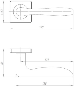 Ручка Ajax (Аякс) раздельная K.JK51.IND VOLTA BL-24 черный (белая коробка)
