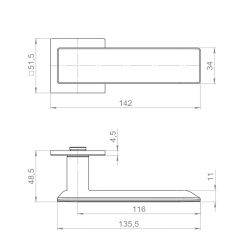 Ручка Armadillo (Армадилло) раздельная K.YM.CASTELLA FSG-39 флор. золото