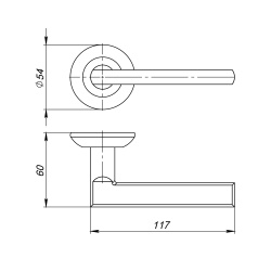Ручка Ajax (Аякс) раздельная R.JR54.POLO TECH SN/CP-3 мат.никель/хром (белая коробка)