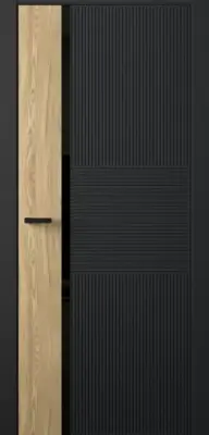 FS 3 D лакобель черное Пастель блэк + Дуб мадейра янтарь