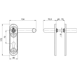 Ручка Fuaro (Фуаро) дверная FP.DH72.0433 SS 304 (DH-0433 SS 304) с пружиной,нержавейка 304, квадрат 9x140 мм