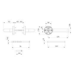 Ручка Fuaro (Фуаро) раздельная R.DSS201-0201/19 (DSS-0201/19) INOX 201 BL-24 черный