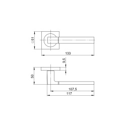 Ручка Ajax (Аякс) раздельная K.JK51.IND FUSE BL-24 черный (AL руч.)