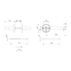 Ручка Fuaro (Фуаро) раздельная R.DSS201-0203/19 (9х125 мм) INOX 201