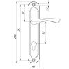Ручка Punto (Пунто) на планке HANDLE90.CRONA.18-85 (P90 8518 CRONA) AB бронза