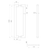 Ручка-скоба Fuaro (Фуаро) PULL.PH38/1000.26 INOX 304 (PH-26-38/1000-INOX) BLACK