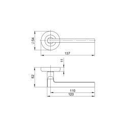 Ручка Ajax (Аякс) раздельная R.JR54.IND POLUS SN/CP-3 мат.никель/хром (AL руч.)